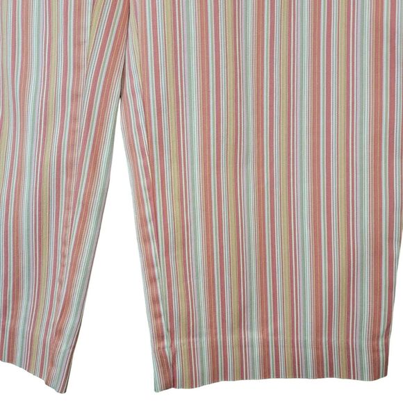VTG Y2K White Stag Orange Striped Pants Womens Sz 6 Capris Mid Rise Pedal Pusher - Picture 3 of 7